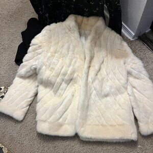 Real Mink White Everyday Jacket S/M Size! Ready for Winter Season